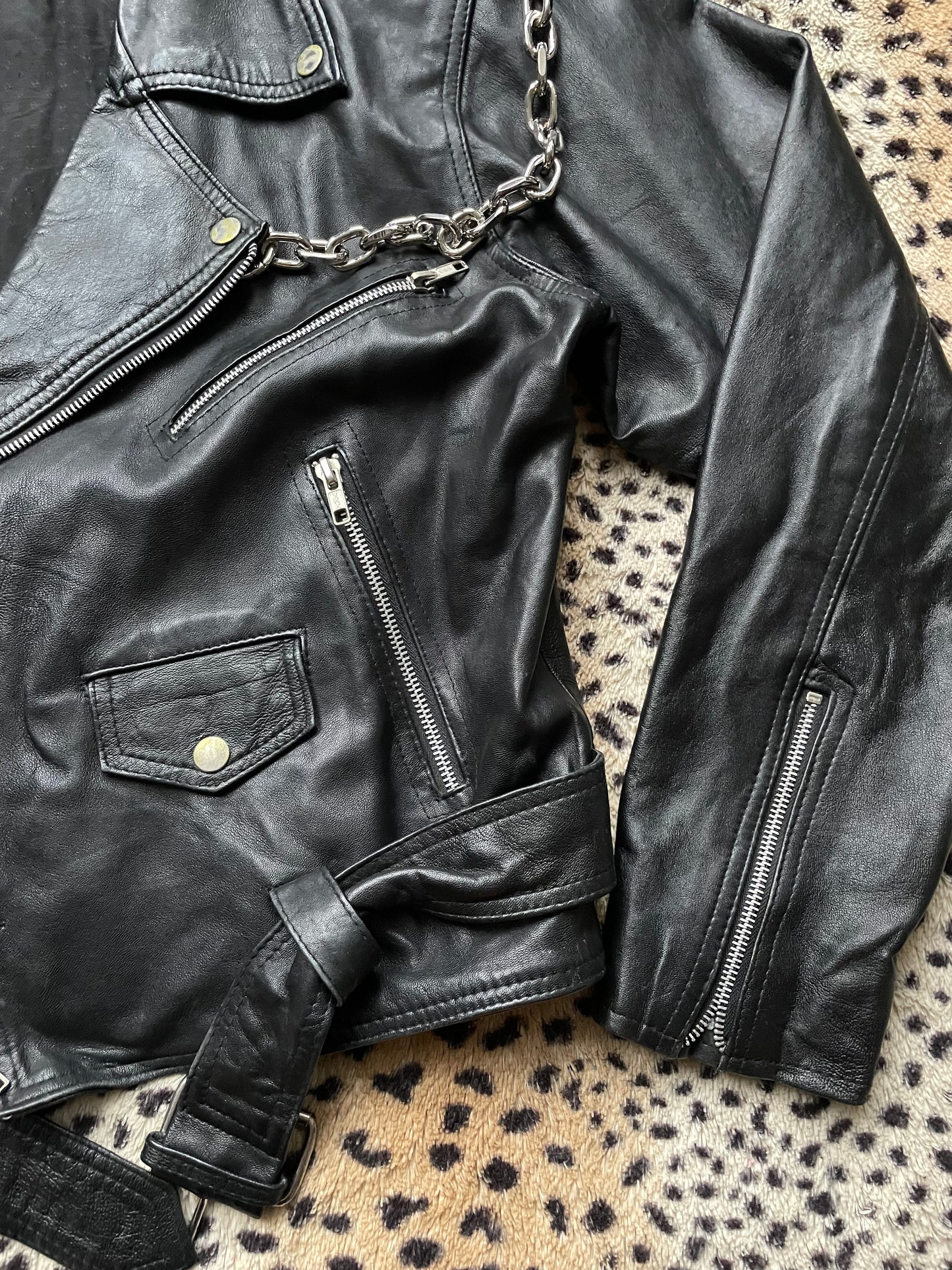 See You In Hell Handpainted Leather Jacket