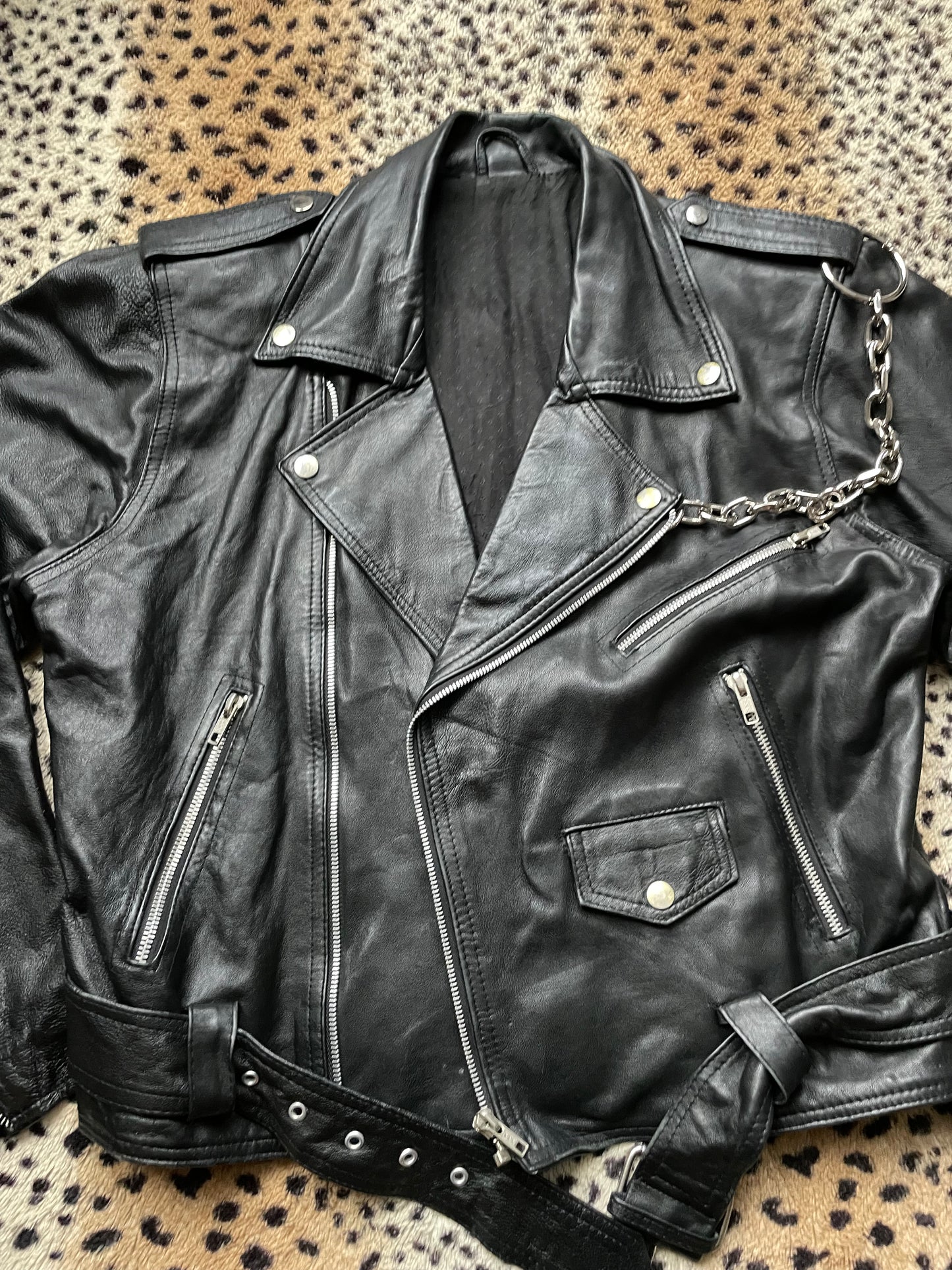 See You In Hell Handpainted Leather Jacket