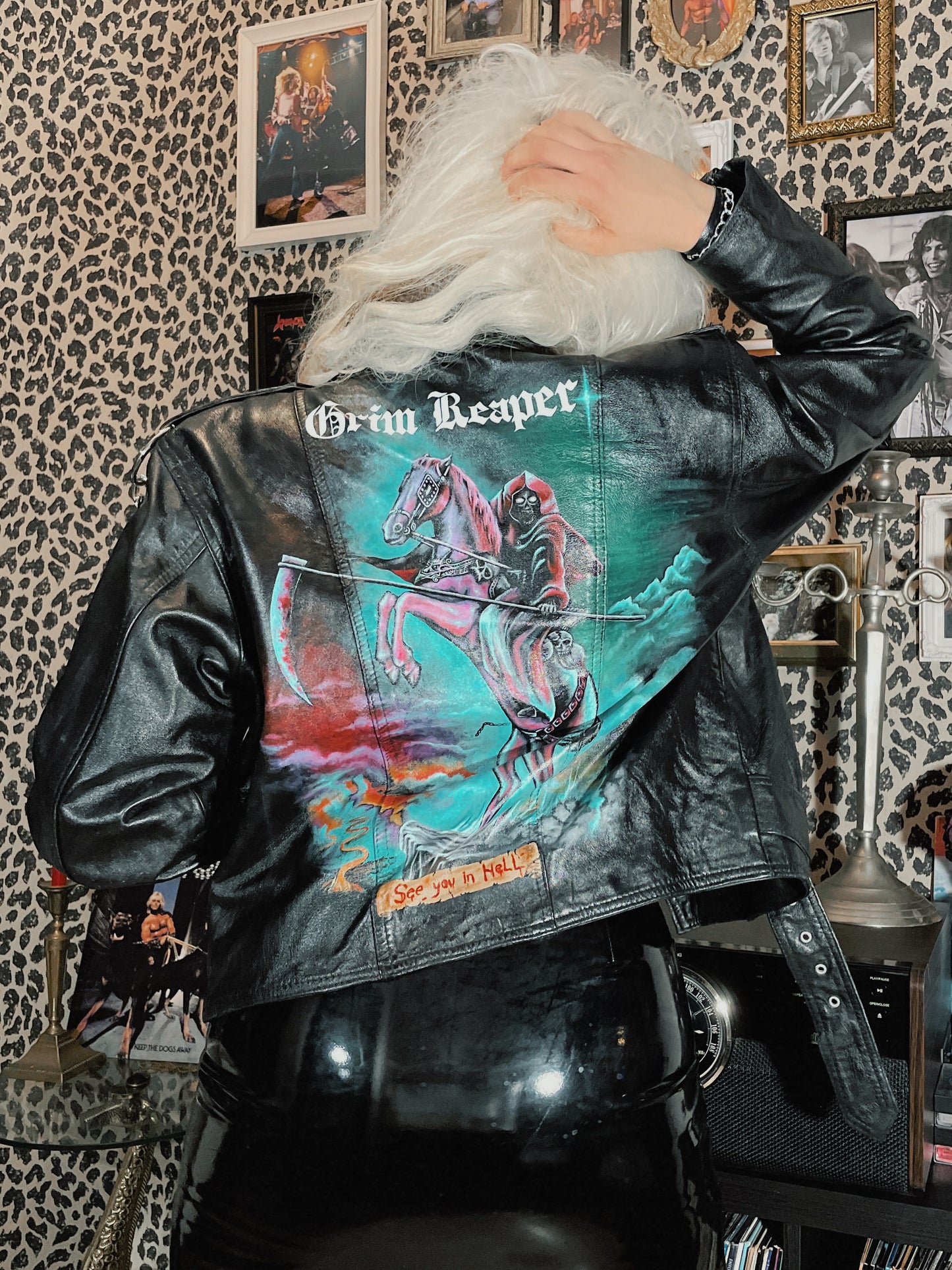 See You In Hell Handpainted Leather Jacket