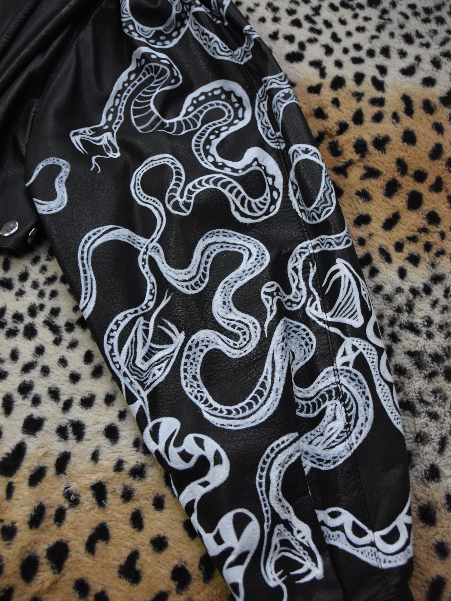 Snakebyte Handpainted Leather Jacket