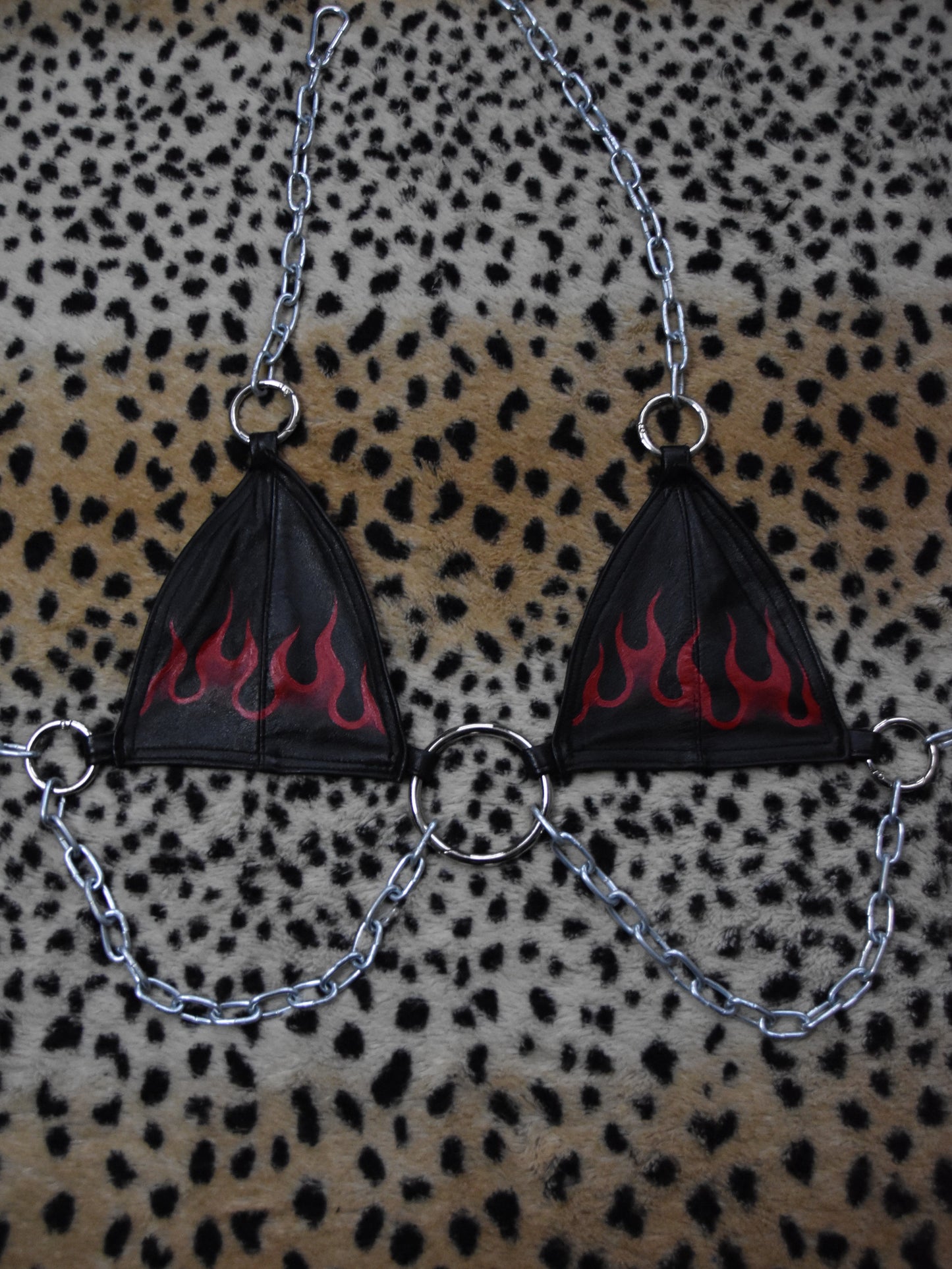 Vixen Handpainted Leather Bra Top (two-of-a-kind)