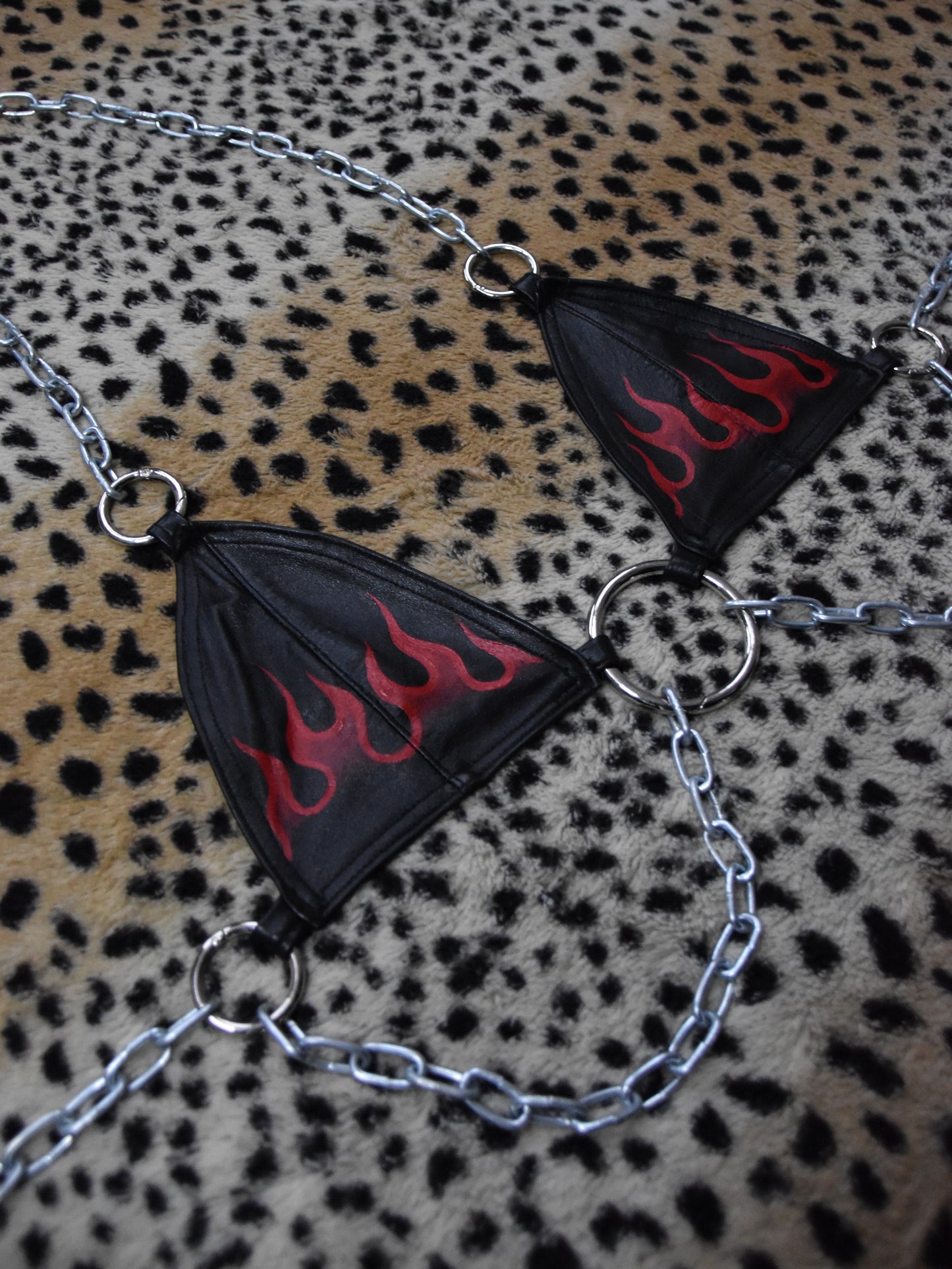 Vixen Handpainted Leather Bra Top (two-of-a-kind)