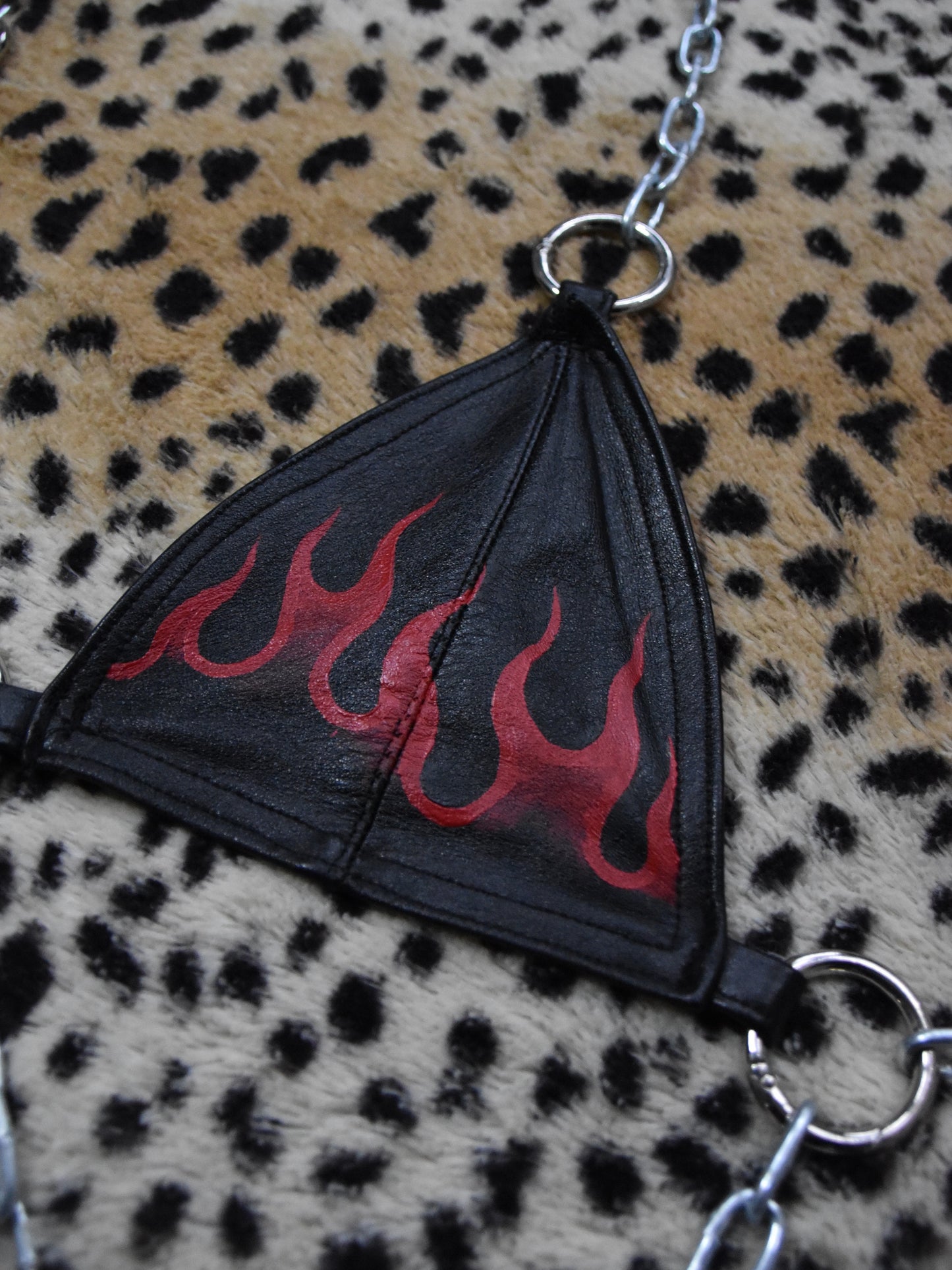 Vixen Handpainted Leather Bra Top (two-of-a-kind)