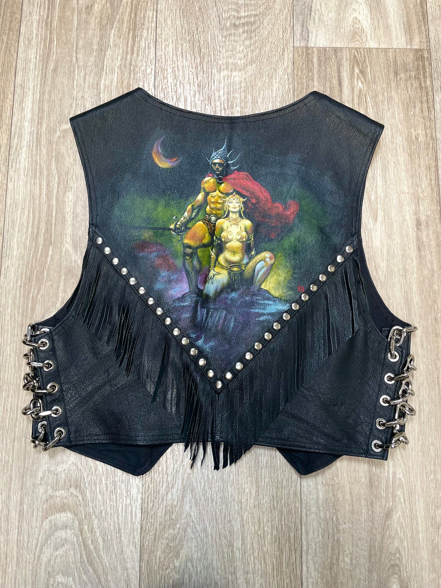 Swordsman of Mars handpainted leather vest