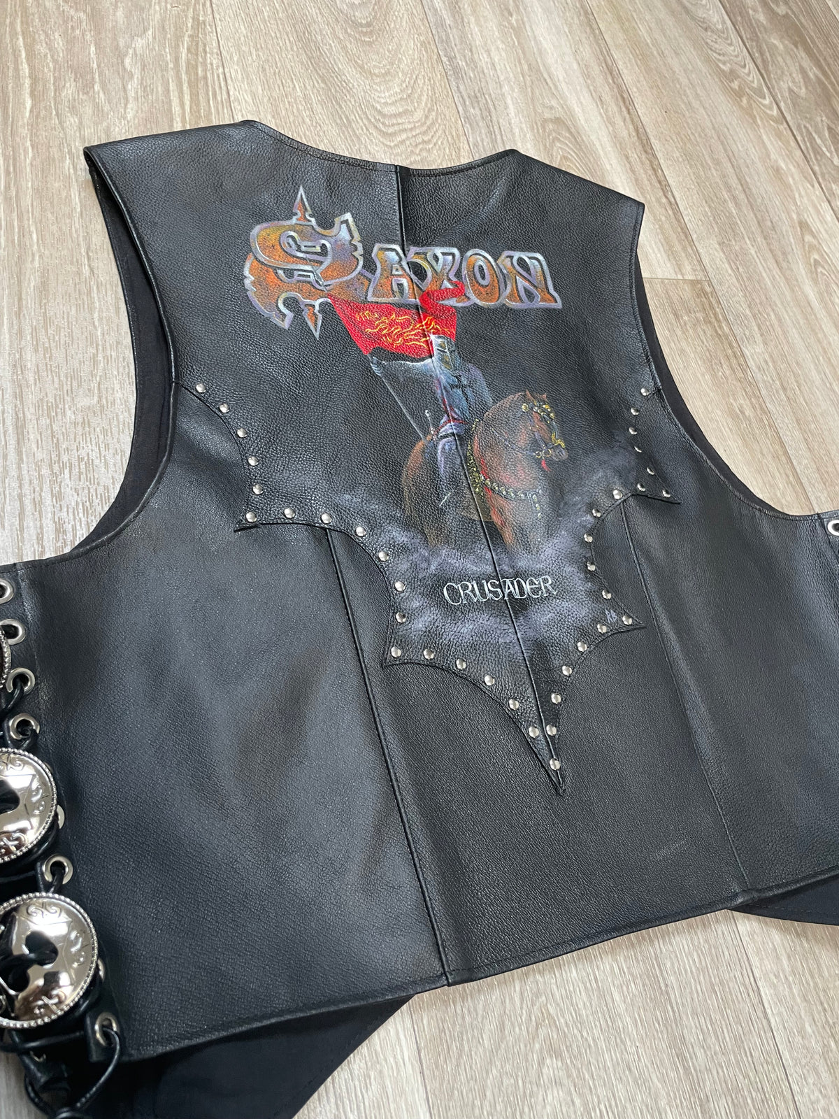 Crusader Handpainted Leather Vest