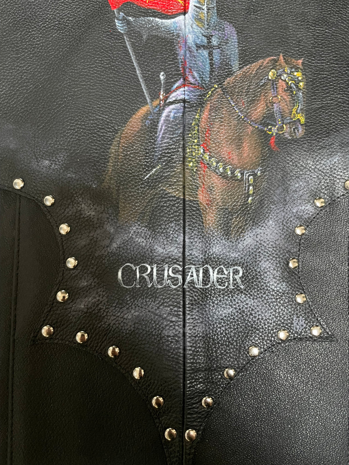Crusader Handpainted Leather Vest
