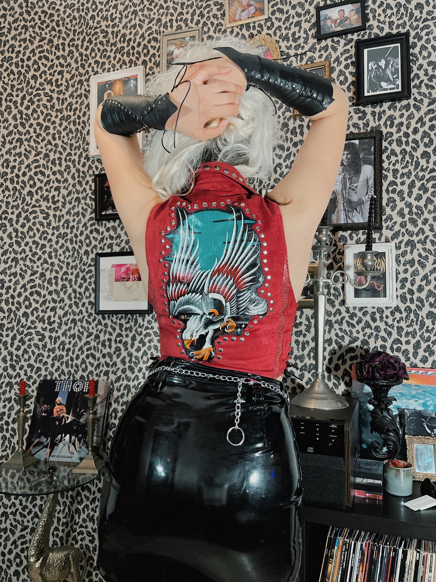 Free Bird Handpainted Leather Vest Top