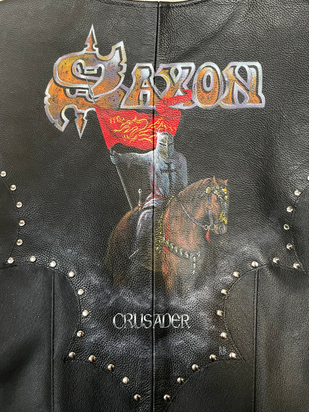 Crusader Handpainted Leather Vest