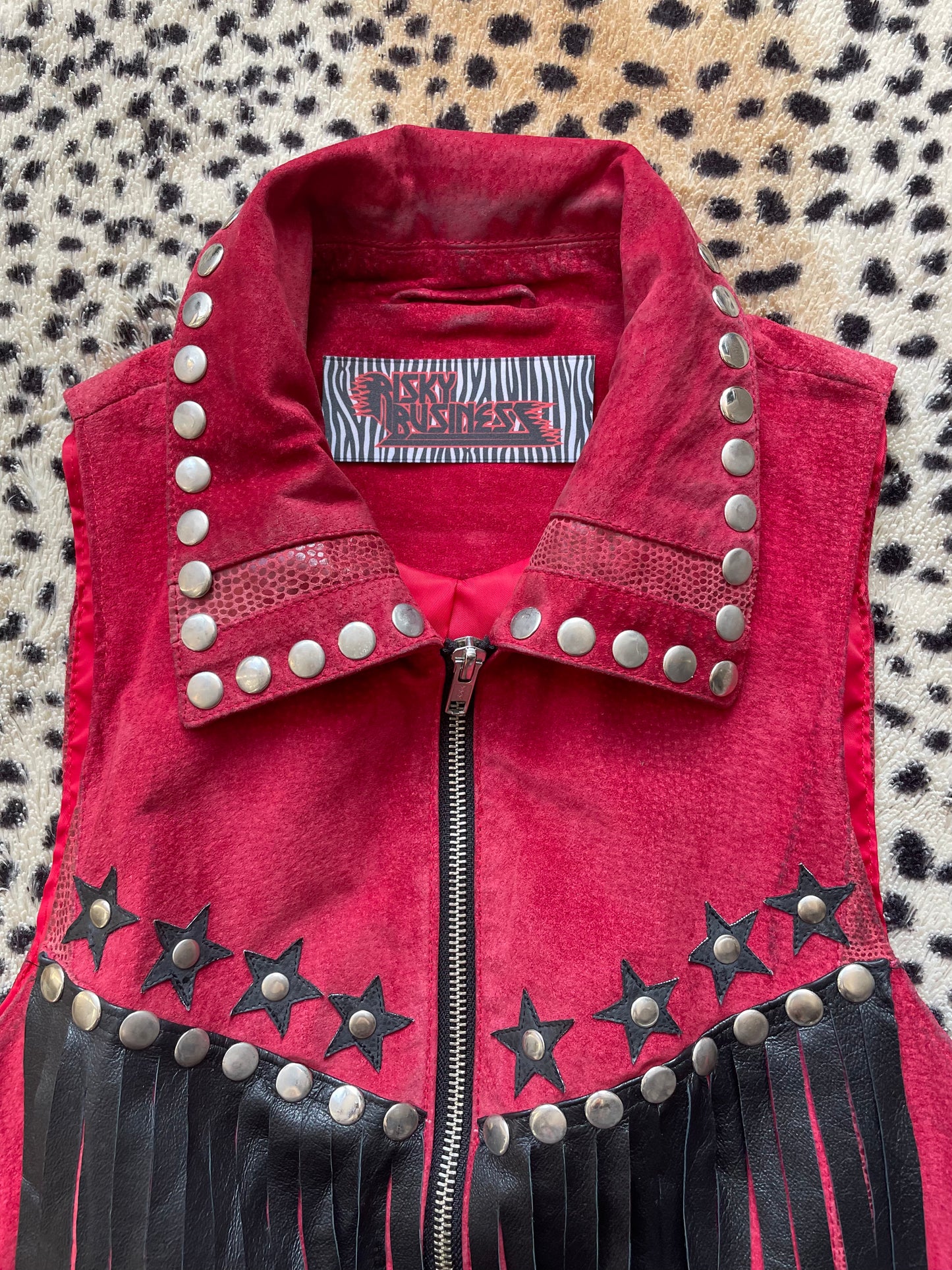 Free Bird Handpainted Leather Vest Top