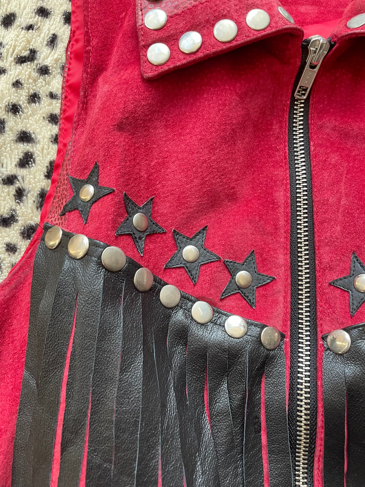 Free Bird Handpainted Leather Vest Top