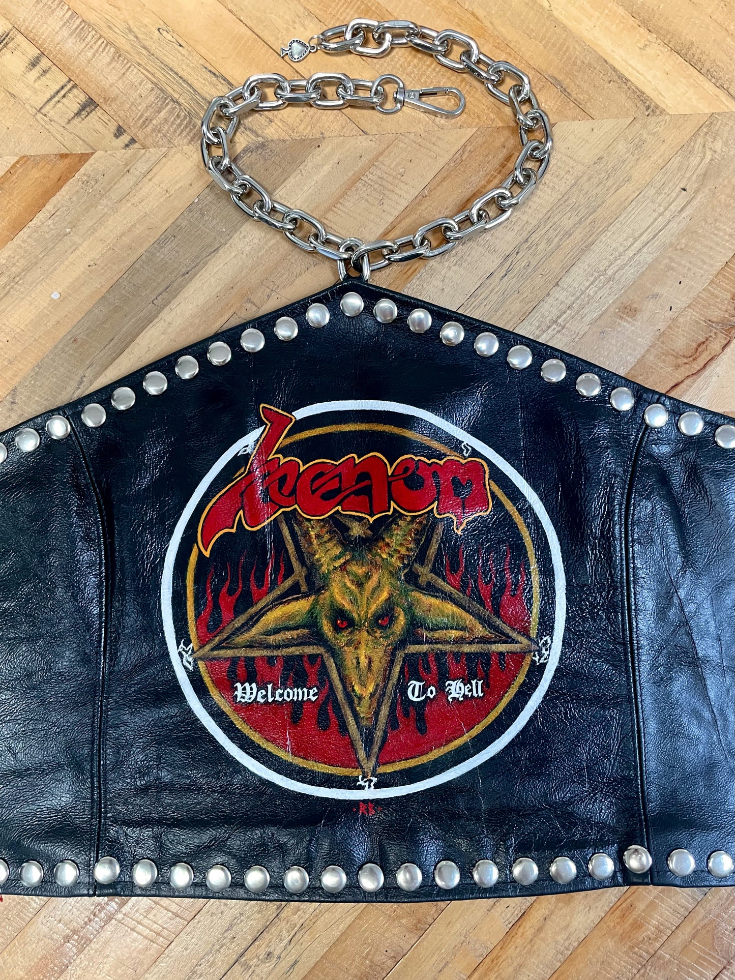 Venom Handpainted Leather Halter Top