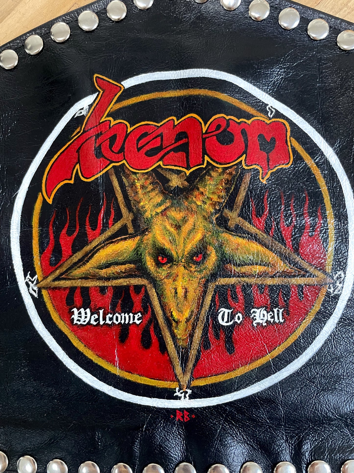 Venom Handpainted Leather Halter Top