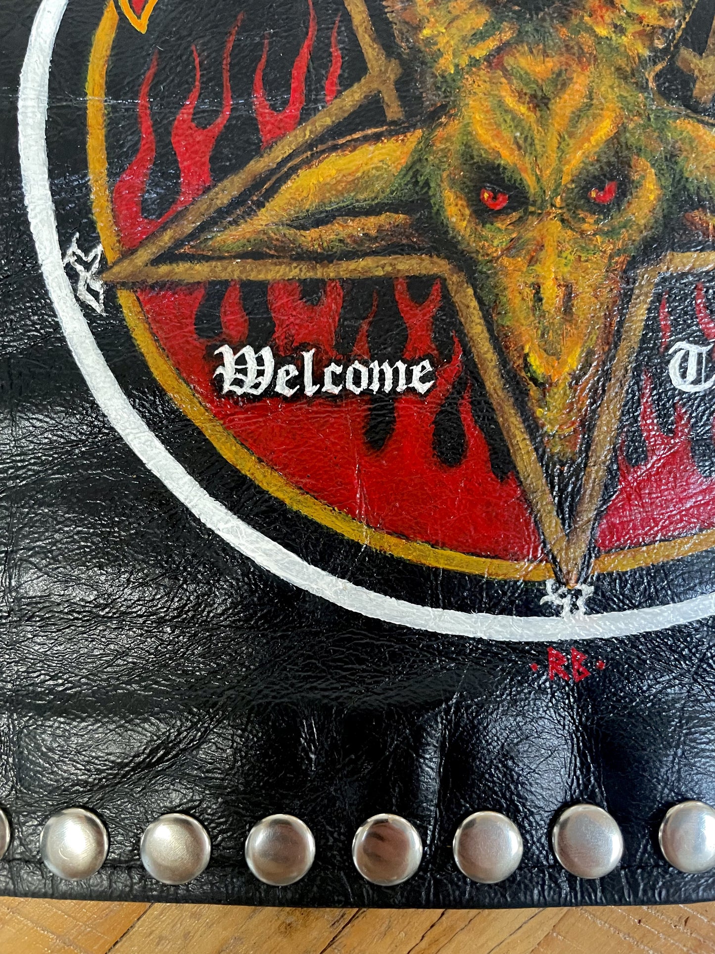 Venom Handpainted Leather Halter Top