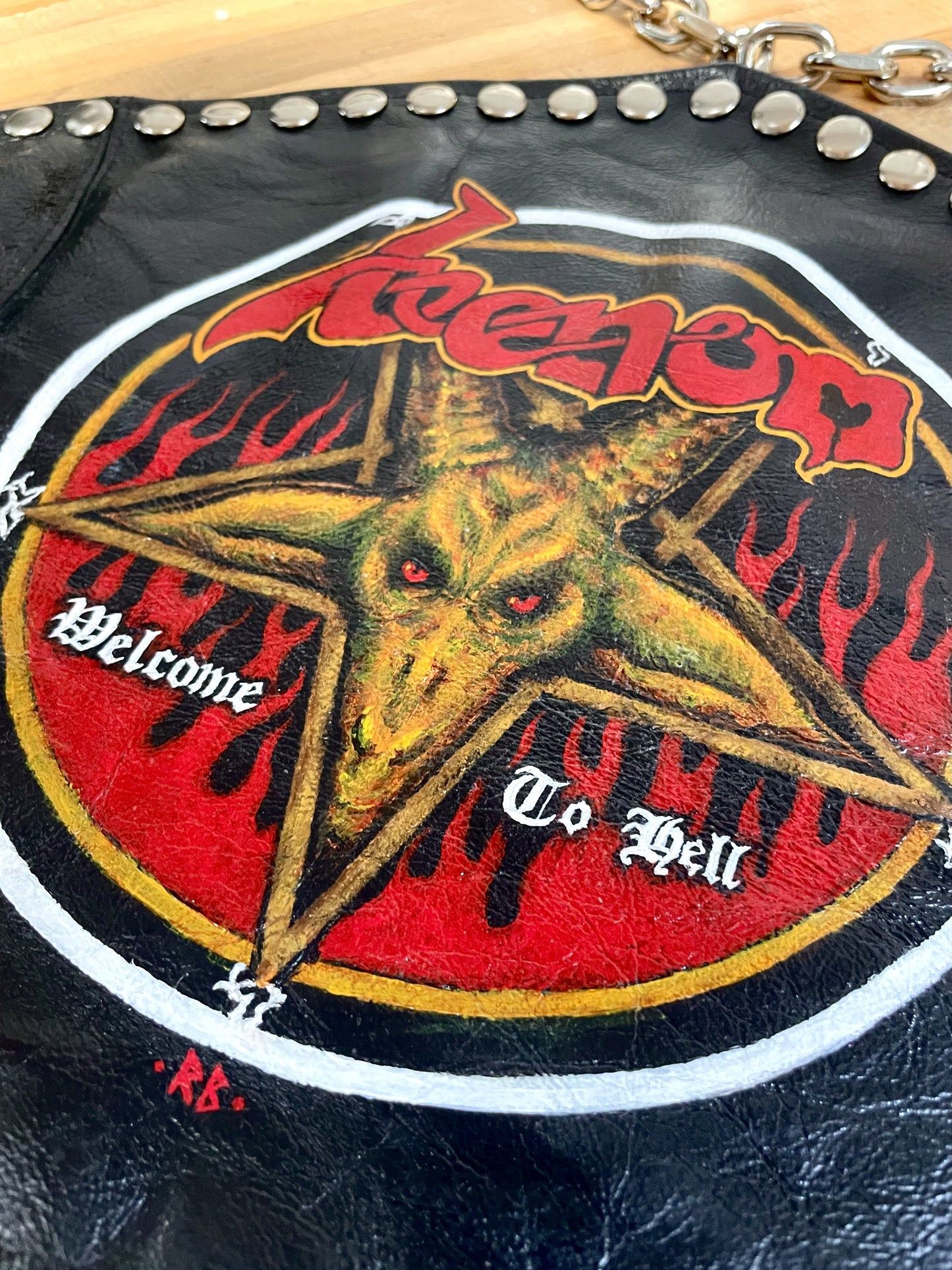Venom Handpainted Leather Halter Top