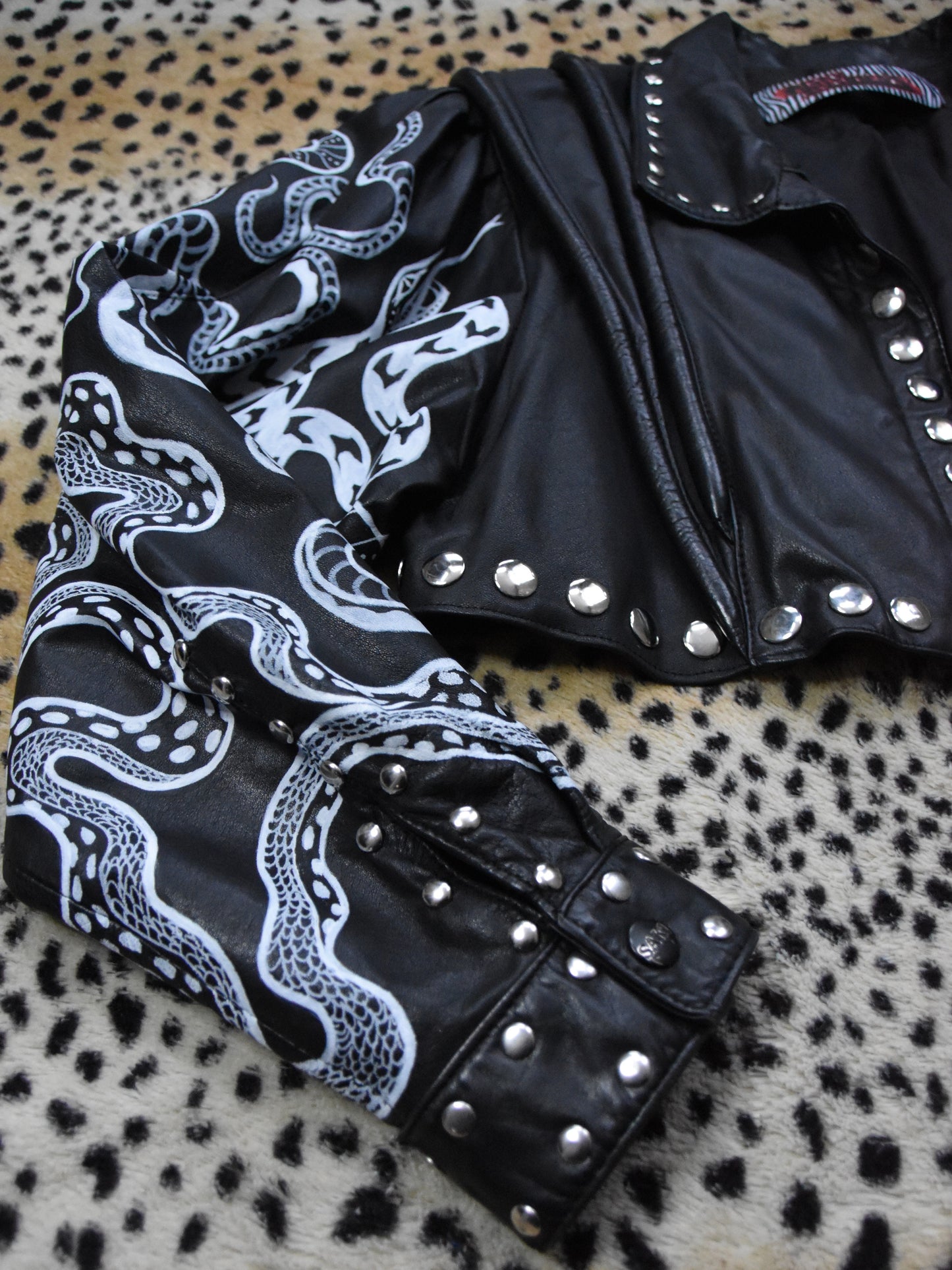 Snakebyte Handpainted Leather Jacket